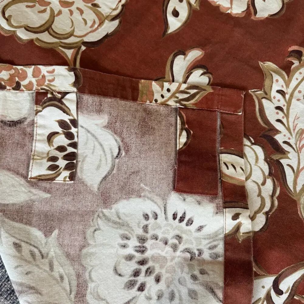 Pier One Imports Magdalene Clay Two Curtain Panels One Valance 100% Cotton